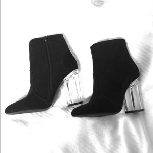 Clear Heeled Booties